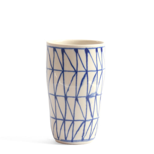 Cobalt Blue Triangles Tumbler