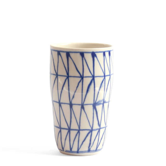 Cobalt Blue Triangles Tumbler