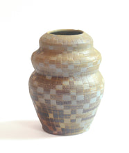 Load image into Gallery viewer, Wavy Crossword Wood Fired Vase