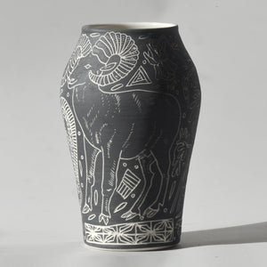 Kangaroo Illustrated Vase