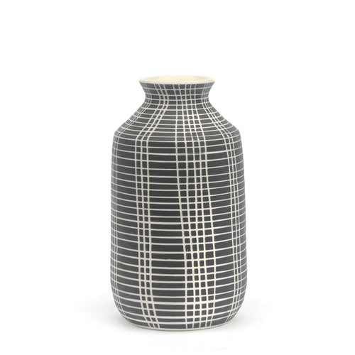 Plaid Grid Medium Vase