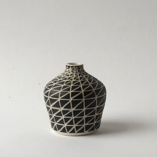 Small Dark Triangles Vase